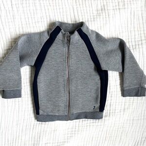 Jacadi Paris Boys Track Jacket Gray Navy Zip Up Size 4A 104cm Sporty